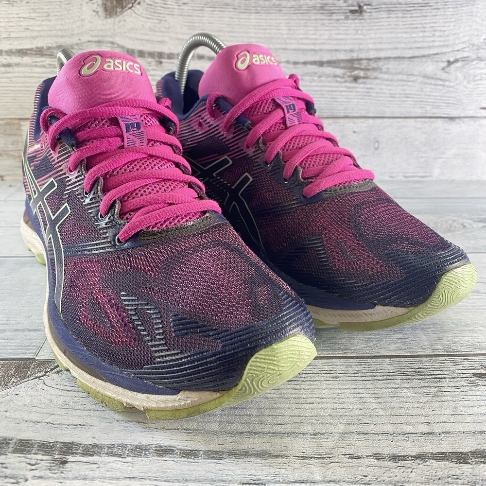 Asics Shoes Womens 9.5 Blue Pink‎ Running Walking Mesh Breathable Comfort T750N